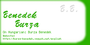 benedek burza business card